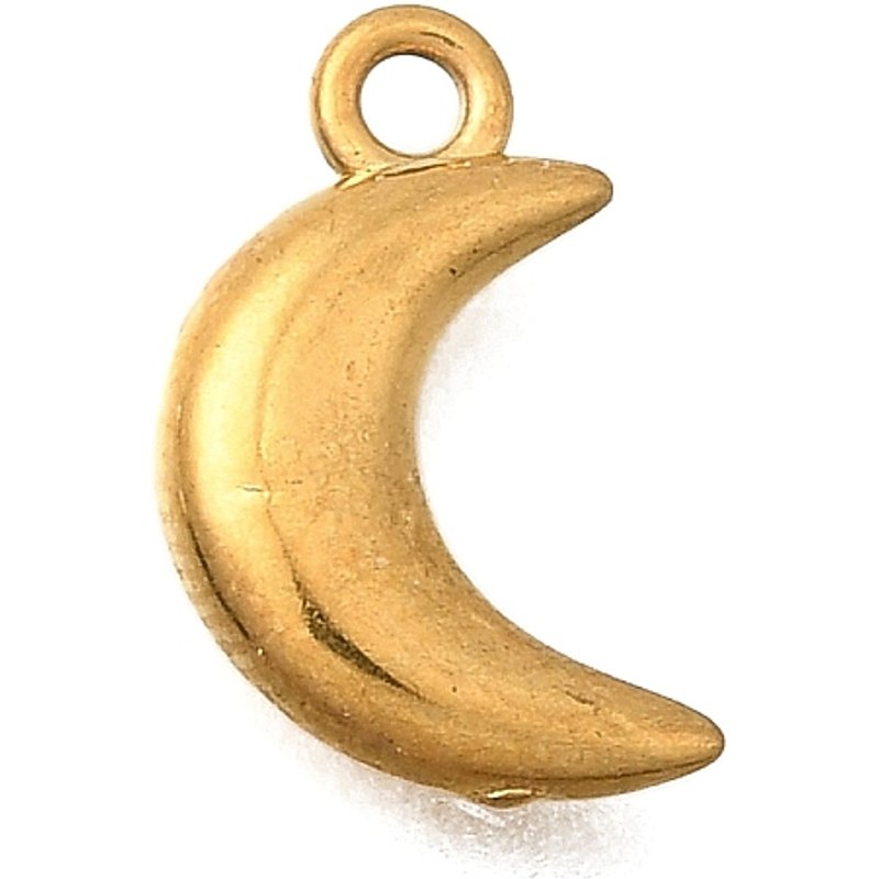 Charm en Acier Inoxydable 304 en Forme de Lune Dorée avec Plaquage Ionique — Breloques et pendentifs