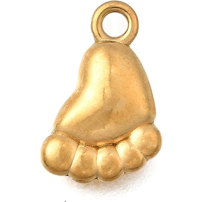 Charm en Acier Inoxydable Doré en Forme de Empreinte — Breloques et pendentifs