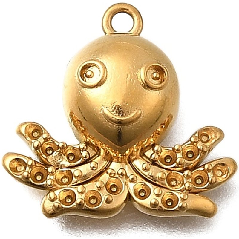 304 Stainless Steel Octopus Pendants with Ion Plating — Jewelry Findings
