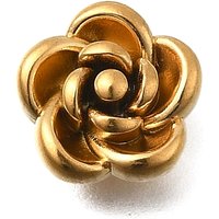 Perles en Acier Inoxydable 304, Fleur, Dorées, 10mm, Trou 1.2mm