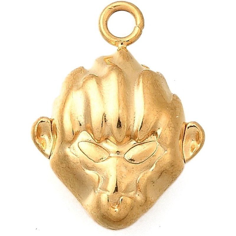 304 Stainless Steel Monkey Pendant with Ion Plating, Gold — Charms & Pendants