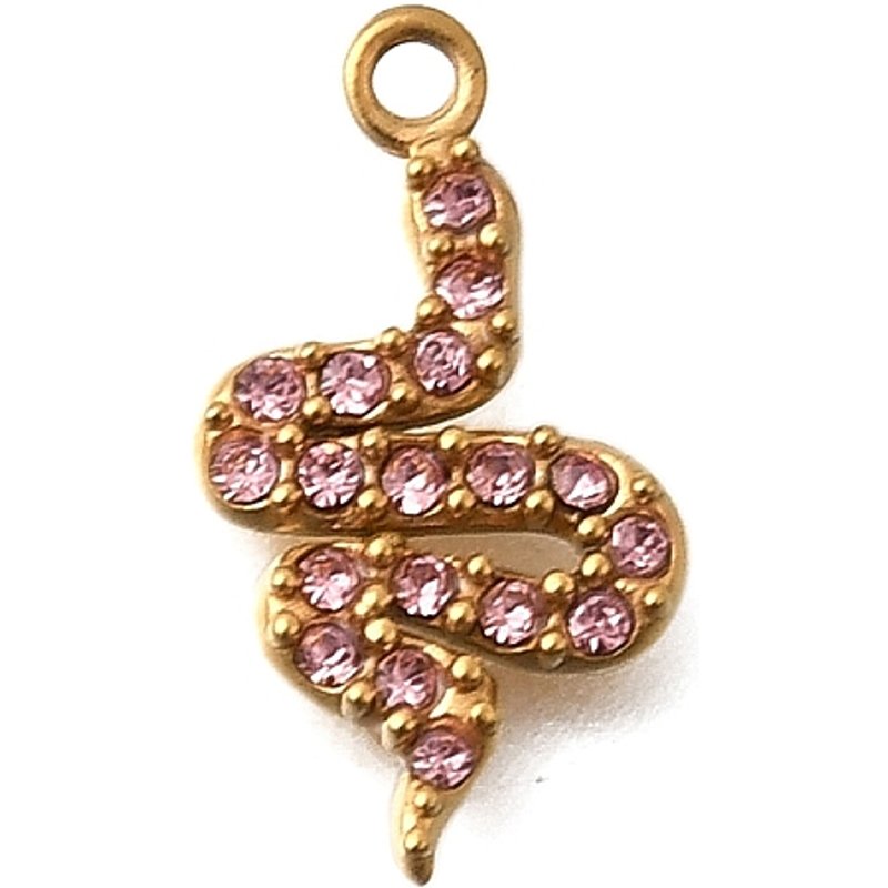 Pendentifs en Acier Inoxydable 304 avec Charms Serpent et Zircon Cubique — Breloques et pendentifs