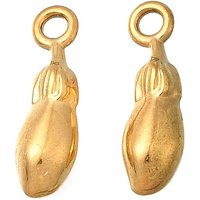 304 Stainless Steel Eggplant Charm with Ion Plating, Golden
