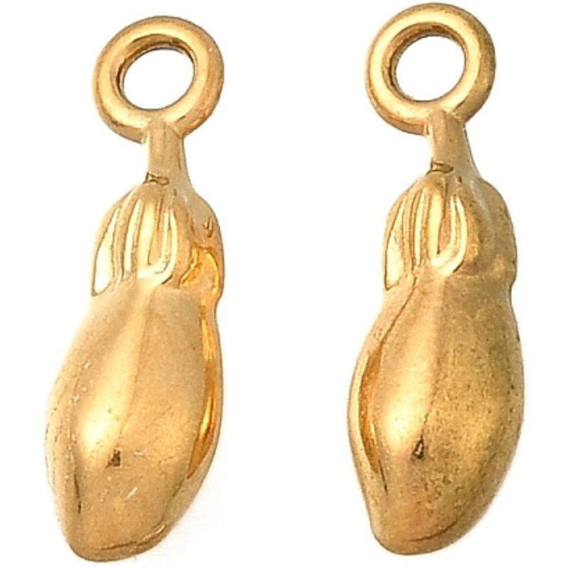Charm en Acier Inoxydable 304, Ployage Ionique, Aubergine Dorée — Breloques et pendentifs
