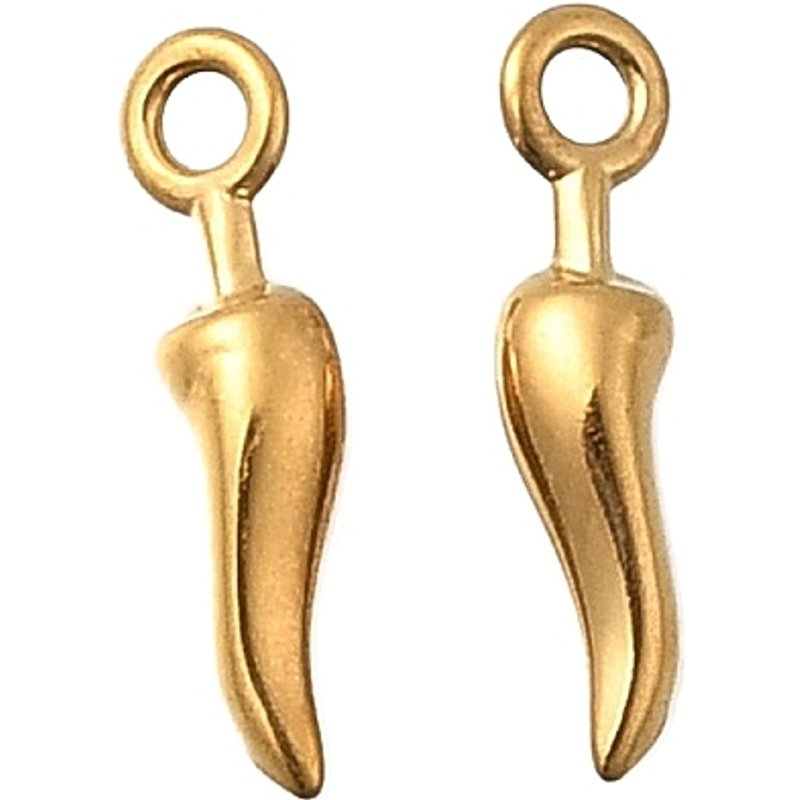 Charm en acier inoxydable 304 avec placage ionique, piment doré — Breloques et pendentifs