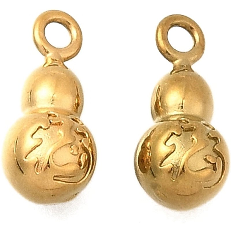 Charm Gourd en Acier Inoxydable 304 avec Plaquage Ionique, Doré — Breloques et pendentifs