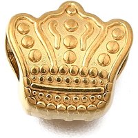 Perles Européennes en Acier Inoxydable 304 Crown, Dorées, Gros Trou