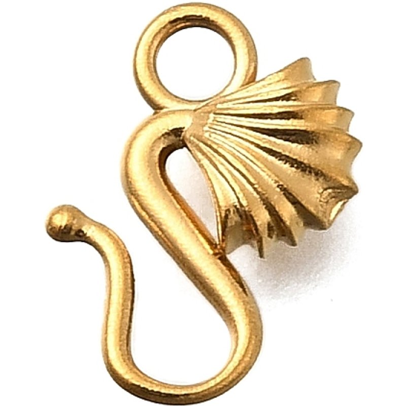 304 Stainless Steel Golden Shell Shape Charm with Ion Plating — Charms & Pendants