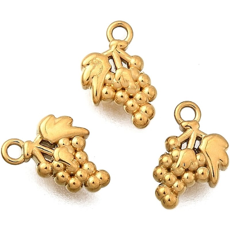 Charm en Acier Inoxydable 304 Grape Doré avec Plaquage Ionique — Breloques et pendentifs