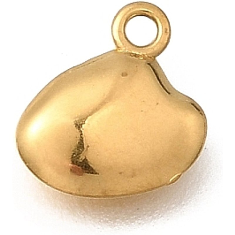Charm en acier inoxydable 304 en forme de palourde dorée avec placage ionique — Breloques et pendentifs
