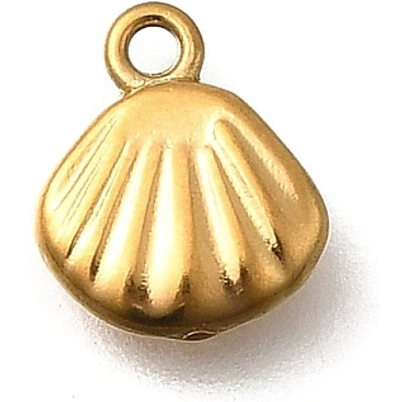 Charm en Acier Inoxydable 304 en Forme de Coquillage Doré avec Trou de 1,2mm — Breloques et pendentifs