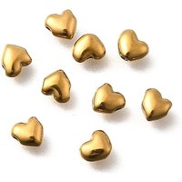 Perles en acier inoxydable 304 en forme de cœur avec placage ionique, dorées