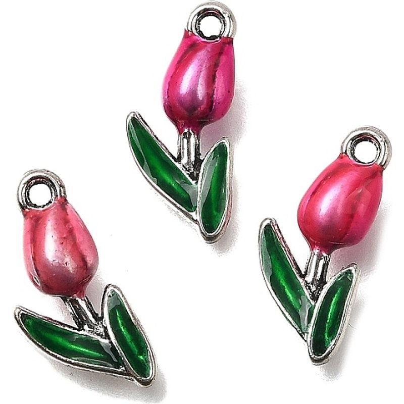 Pendentif en Émail Alliage Fleur en Couleurs Mélangées — Breloques et pendentifs