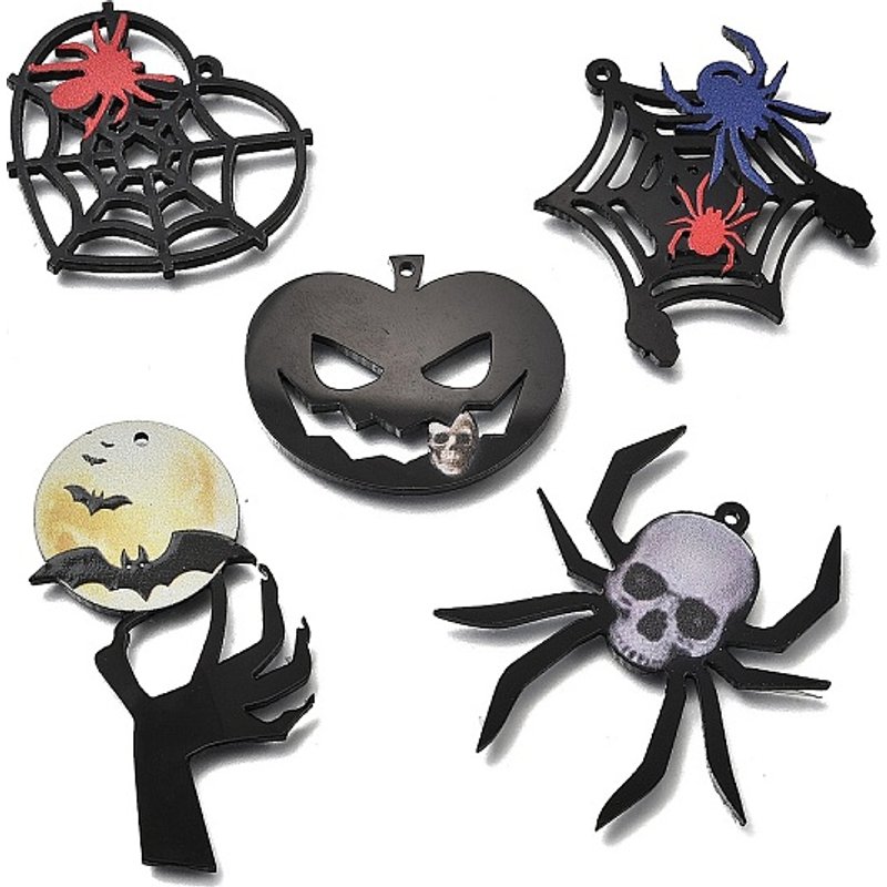 Pendants Acryliques Opaques à Thème Halloween en Formes et Couleurs Variées — Breloques et pendentifs