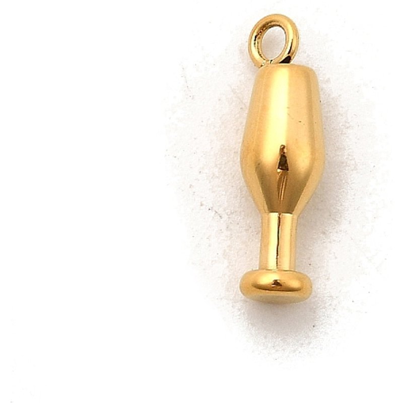 Pendentifs en acier inoxydable 304 dorés, design boisson, 14.5x4.5mm — Breloques et pendentifs