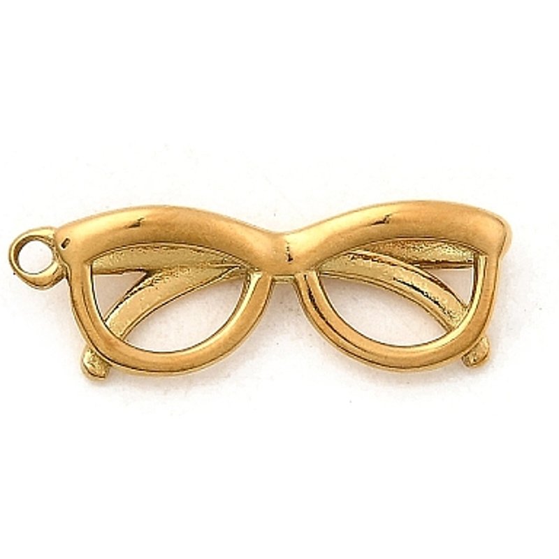 Pendentif en acier inoxydable 304 - Design lunettes doré — Breloques et pendentifs