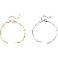 Bracelets Croisés en Acier Inoxydable 304 pour Fabrication de Bijoux - 2 Pcs — Outils de création de bijoux