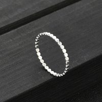 Bagues en Argent Sterling 925 à Perles Plates pour Femmes