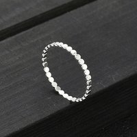 Bague en Argent Sterling 925 à Perles Plates pour Femmes, Taille 7