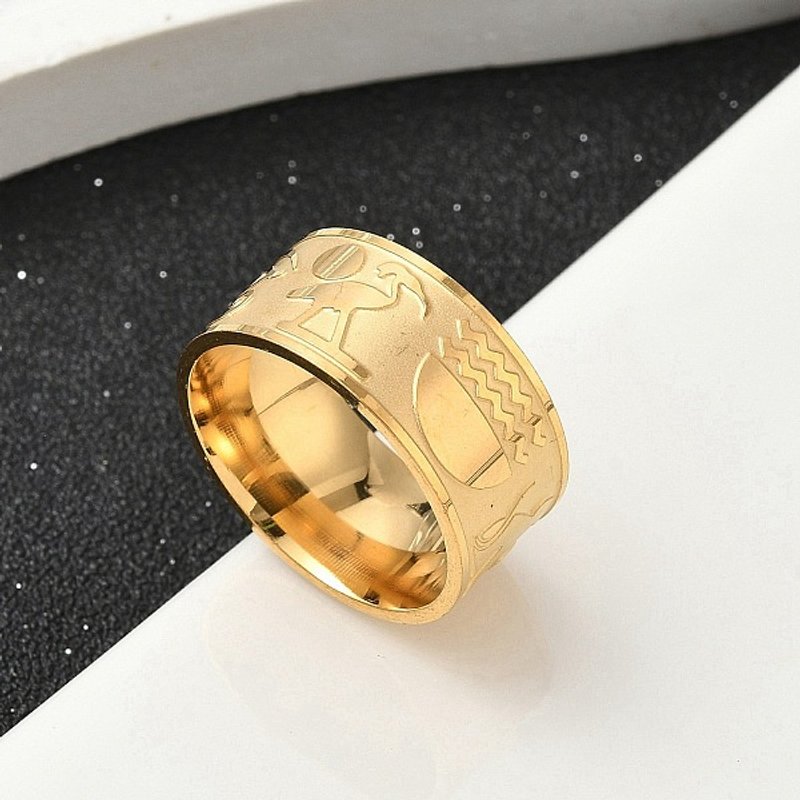 Bagues en Acier Inoxydable 304 pour Femmes, Ankh Croix Œil d'Horus — Bijoux fantaisie