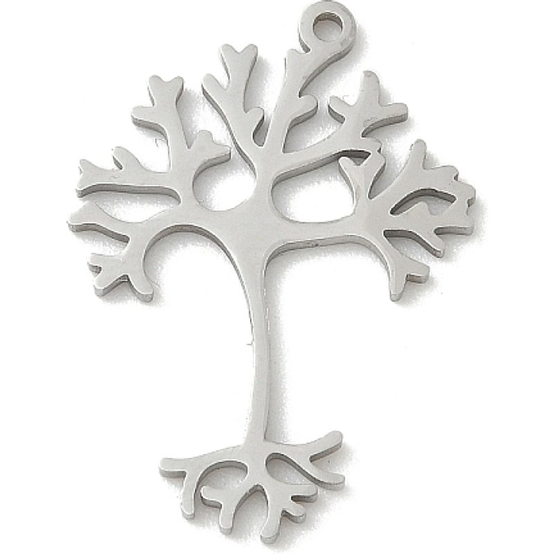 Pendentif en Acier Inoxydable 304, Découpe Laser, Charme Arbre — Breloques et pendentifs