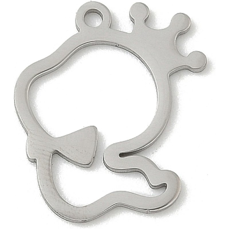 Pendentif en Acier Inoxydable 304, Serpent avec Couronne, Découpe Laser — Breloques et pendentifs