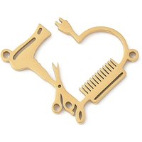 304 Stainless Steel Connector Charms for Hair Tools, Golden — Jewelry Findings