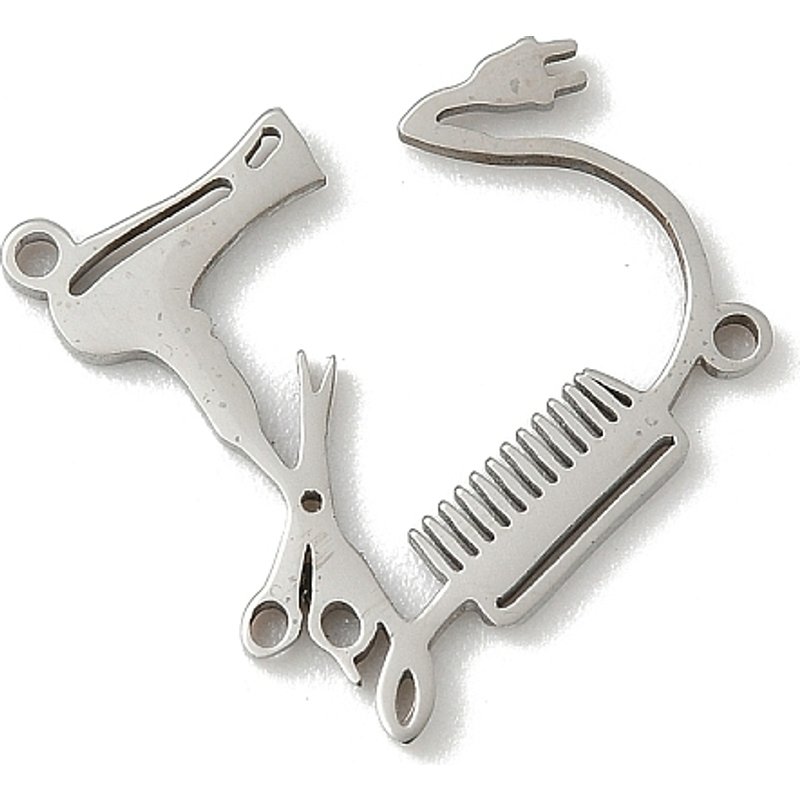304 Stainless Steel Connector Charms for Hair Tools — Jewelry Findings