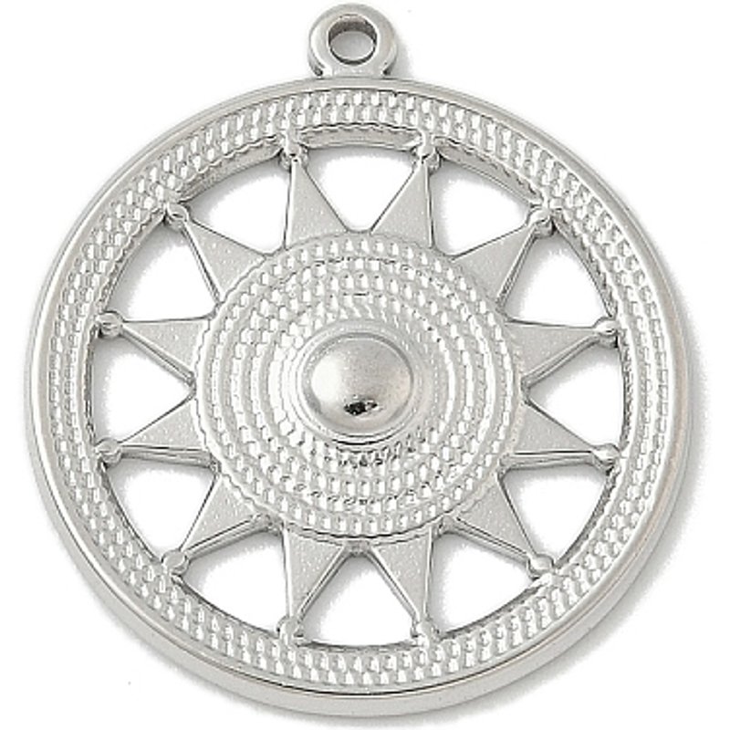 Pendentif Charme Roue Solaire en Acier Inoxydable 304, Résistant à l'Oxydation — Breloques et pendentifs