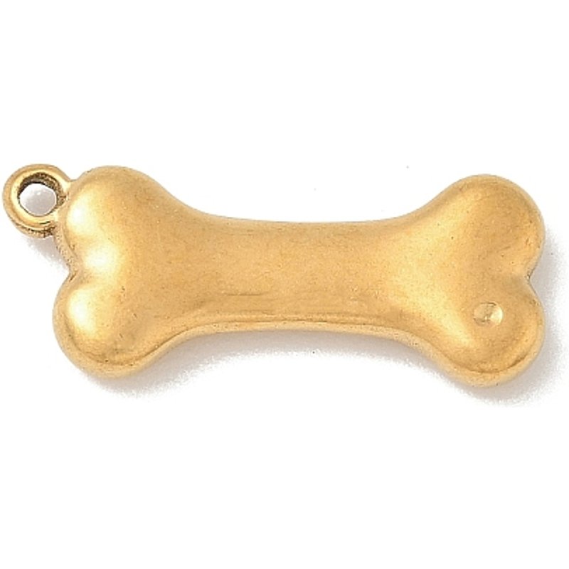 Pendentif en acier inoxydable 304, charme en forme d'os de chien, doré — Breloques et pendentifs