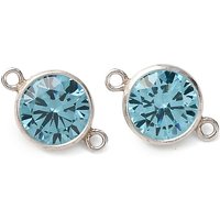925 Sterling Silver Pave Cubic Zirconia Connector Charms - Light Sky Blue — Jewelry Findings