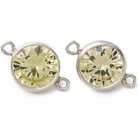 925 Sterling Silver Pave Cubic Zirconia Connector Charms — Jewelry Findings
