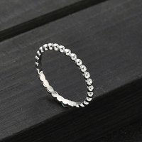 Bague en Argent Sterling 925 avec Perles Rondes, Taille 7.25