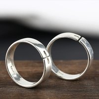 925 Sterling Silver Cuff Rings, Plain Band, 4.7mm Width — Costume Jewelry