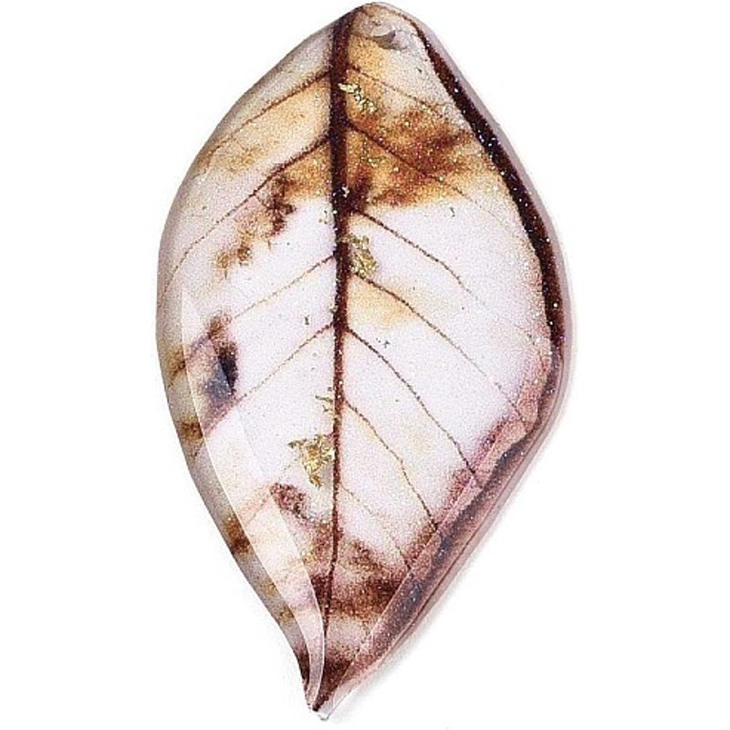 Epoxy Resin Leaf Pendant with Gold Foil and Glitter Powder — Charms & Pendants