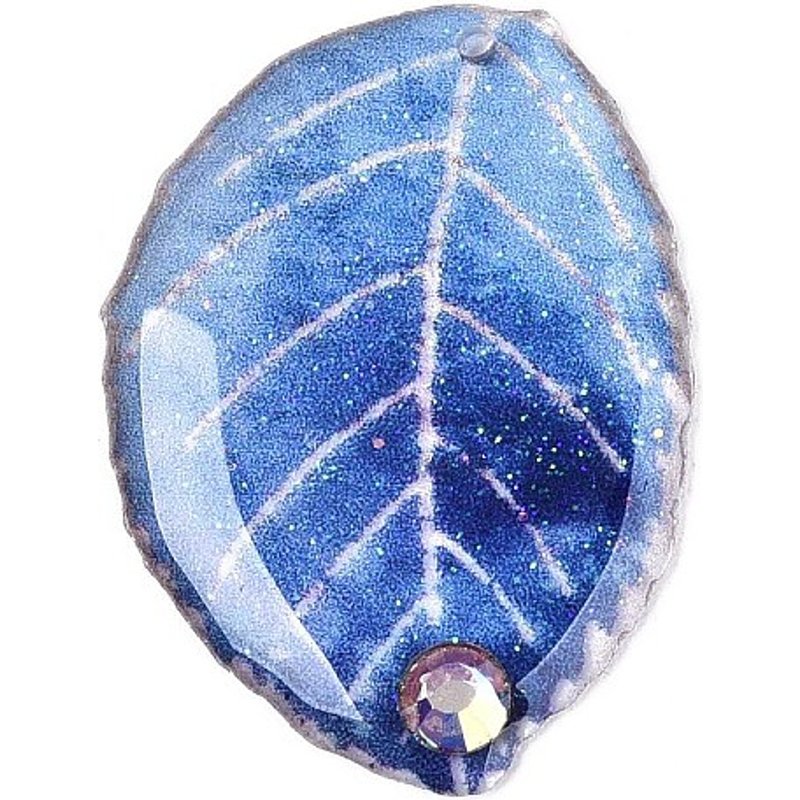 Pendentifs en Résine Époxy en Forme de Feuille avec Strass et Poudre Pailletée — Breloques et pendentifs