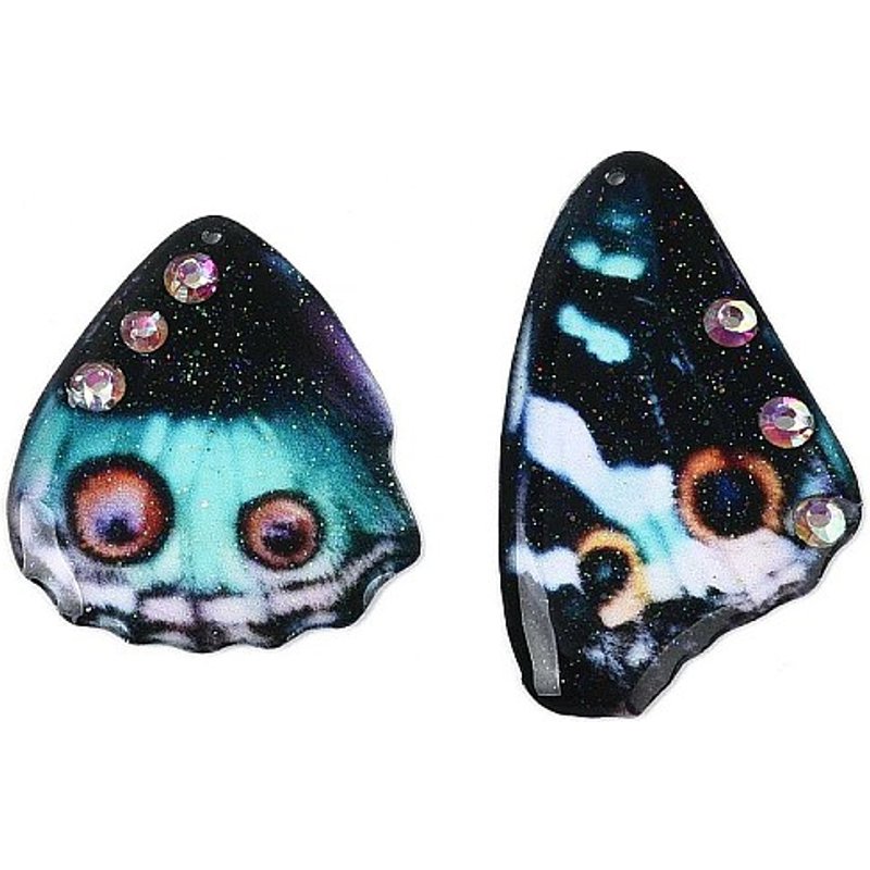 Pendants en Résine Époxy en Forme d'Aile de Papillon avec Strass et Paillettes — Breloques et pendentifs