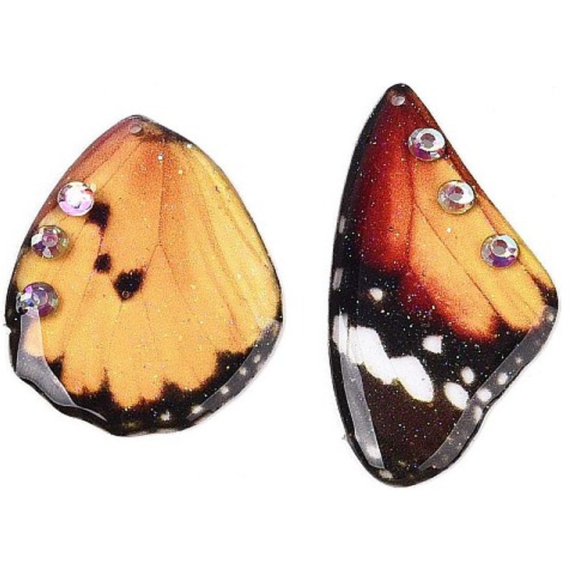 Pendants en résine époxy en forme d'ailes de papillon avec strass et paillettes — Breloques et pendentifs
