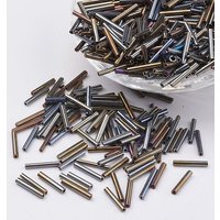 Perles Tubulaires en Verre Couleurs Métalliques, 5x2mm, 16000pcs/sac