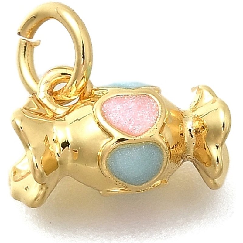 Brass Enamel Charms with Jump Ring, Golden Candy — Charms & Pendants