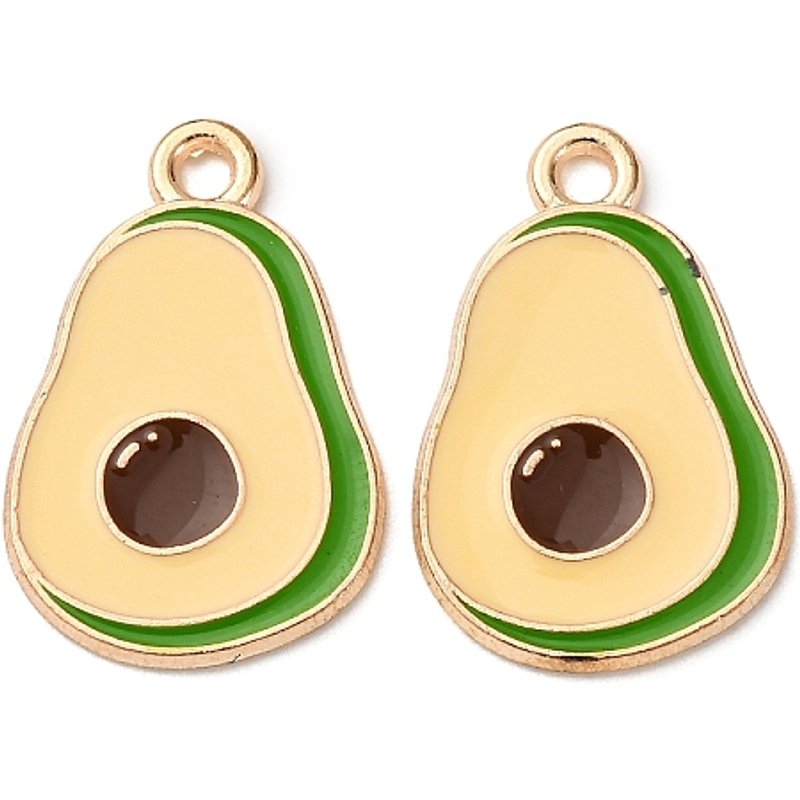 Pendentif en alliage émaillé Fruits, or léger, avocat — Breloques et pendentifs