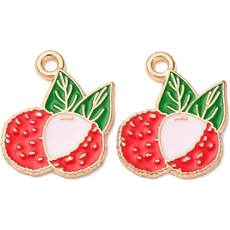 Pendentif en alliage d'émail Fruits en or léger - Litchi — Breloques et pendentifs