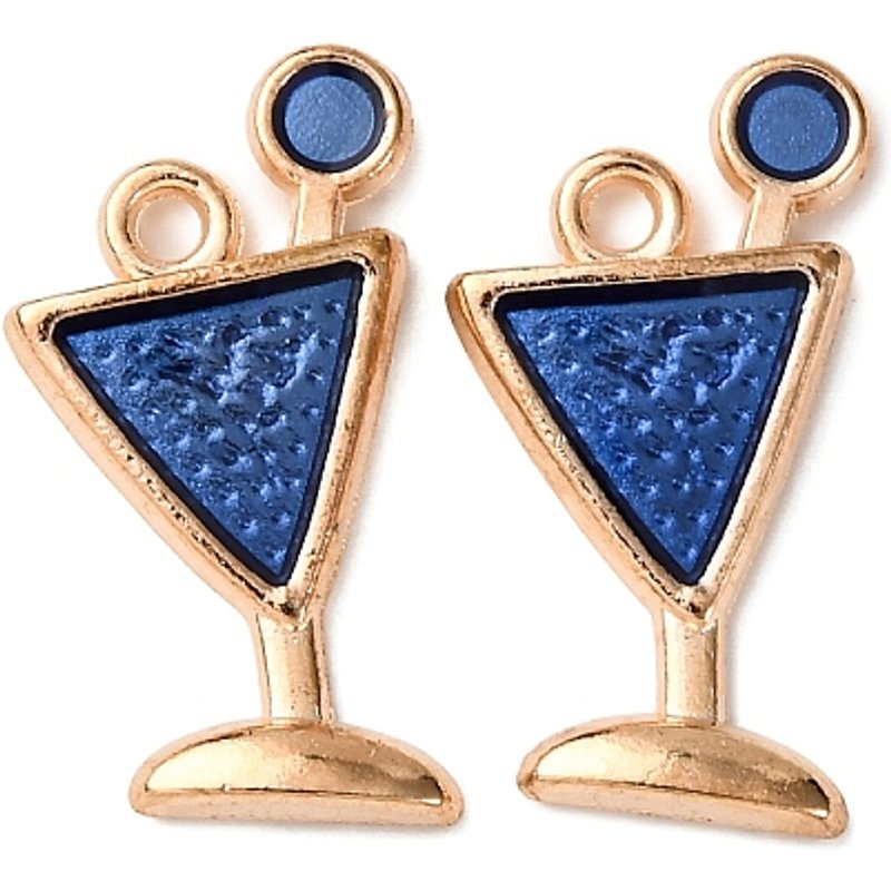Pendentif Charme Goblet en Émail Alliage Or Clair et Bleu — Breloques et pendentifs