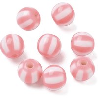 Opaque Pink Acrylic Beads with Stripe, 11.5mm, 555pcs — Jewelry Beads