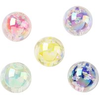 Transparent UV Plating Acrylic Round Beads with Butterfly, Mixed Colors — Jewelry Beads