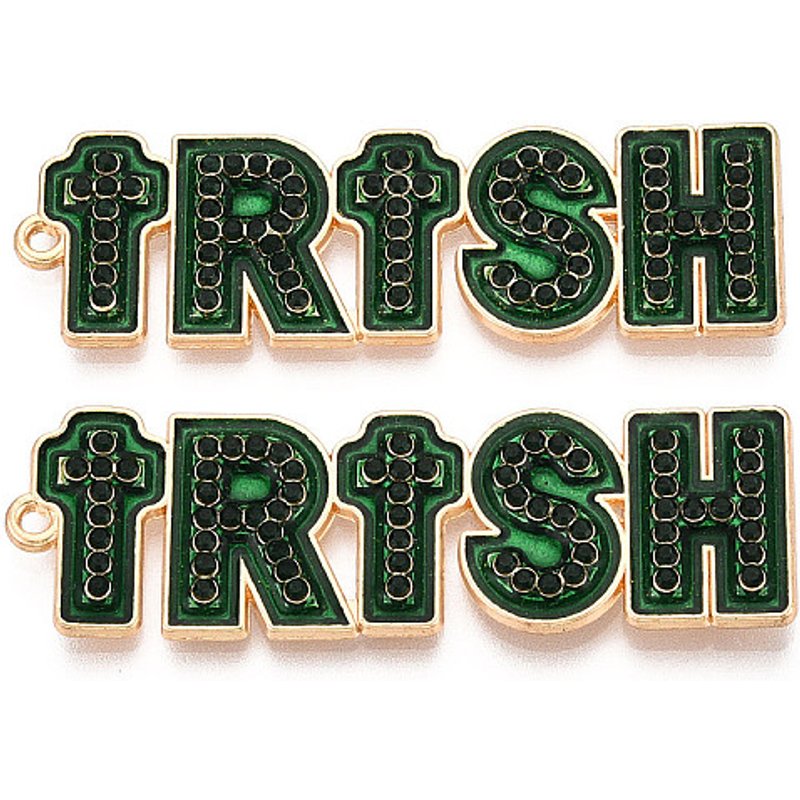 Pendentif en alliage doré clair avec mot Irish pour la Saint-Patrick — Breloques et pendentifs