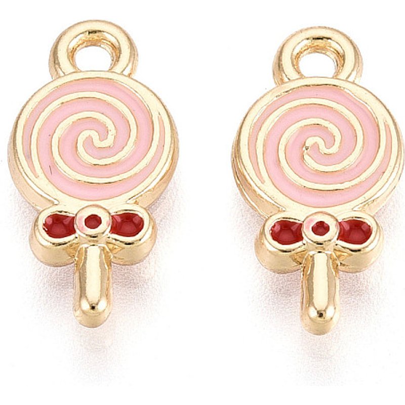 Pendentif Lollipop en Ton Argent Doré, Sans Plomb, Rose — Breloques et pendentifs