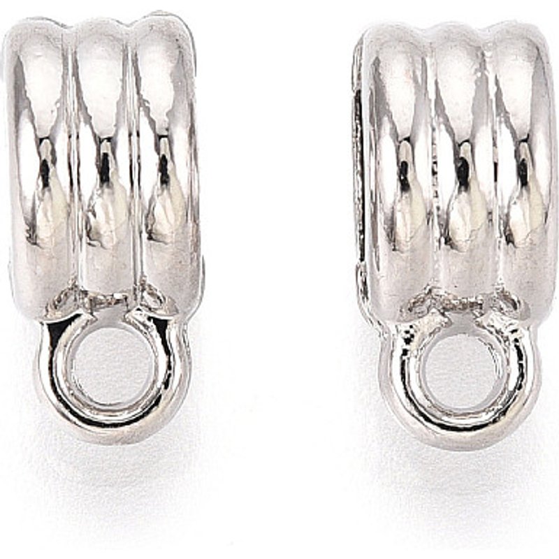 Rack Plating Alloy Tube Bails, Large Loop Beads, Lead Free — Jewelry Findings