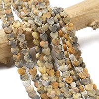 Fils de perles en agate folle naturelle, cœur givré, 75-76pcs — Perles à bijoux
