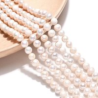 Brins de Perles de Culture d'Eau Douce Naturelles, Blanc Crème